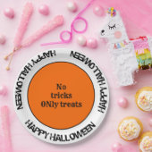 タイポグラフィオレンジブラック秋ハッピーハローウィンパーティー ペーパープレート (パーティー)