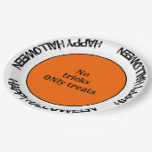 タイポグラフィオレンジブラック秋ハッピーハローウィンパーティー ペーパープレート (アングル)