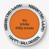タイポグラフィオレンジブラック秋ハッピーハローウィンパーティー ペーパープレート (正面)