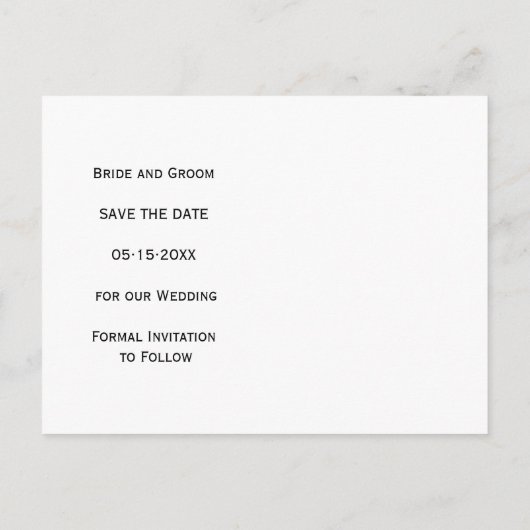 タイポグラフィオンクラフト紙結婚式日付を保存 案内ポストカード (裏面)