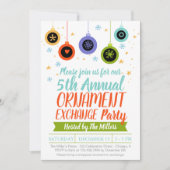 タイポグラフィオーナメント交換クリスマスパーティー 招待状 (正面)