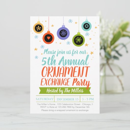 タイポグラフィオーナメント交換クリスマスパーティー 招待状 (スタンド正面)