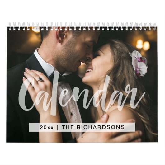 タイポグラフィオーバーレイと写真 |おシンプルよびモダン カレンダー (カバー)