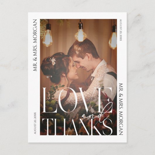 タイポグラフィオーバーレイ文字写真 |さん結婚ありがとう ポストカード (正面)