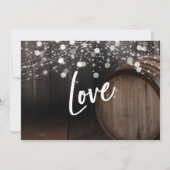 タイポグラフィカジュアルブライダルシャワーバレル&ライト 招待状 (裏面)