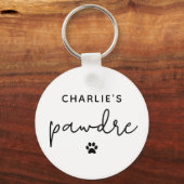 タイポグラフィカスタムドッグパパ新規犬のオーナー キーホルダー (正面)