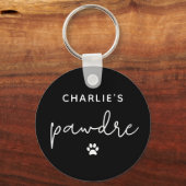 タイポグラフィカスタムドッグパパ新規犬のオーナー キーホルダー (正面)