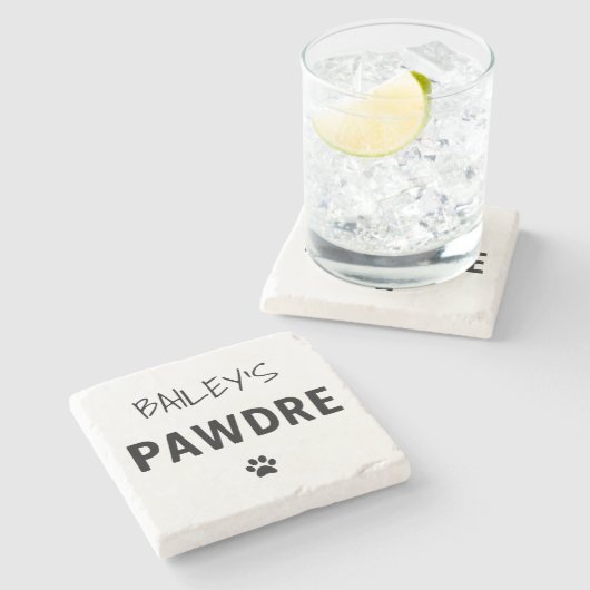 タイポグラフィカスタムドッグパパ新規犬のオーナー ストーンコースター (横)