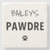 タイポグラフィカスタムドッグパパ新規犬のオーナー ストーンコースター (正面)