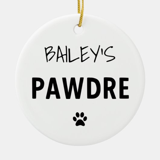 タイポグラフィカスタムドッグパパ新規犬のオーナー セラミックオーナメント (正面)