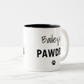 タイポグラフィカスタムドッグパパ新規犬のオーナー ツートーンマグカップ (正面右)