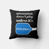 タイポグラフィカスタムピックルおもしろいボール選手おばあちゃん クッション (裏面)