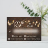 タイポグラフィカスタム工業用ブリック、エジソンライト 出欠カード (スタンド正面)