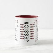 タイポグラフィカスタム繰り返し名前&モノグラム マグカップ (中央)