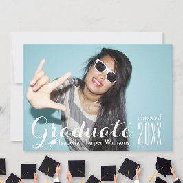 タイポグラフィカッコいい卒業写真クラス20XX 招待状