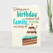 タイポグラフィカラフルお誕生日ケーキアイスクリーム カード (正面)