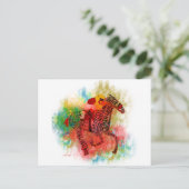 タイポグラフィカラフルでサラブレッド ポストカード (スタンド正面)