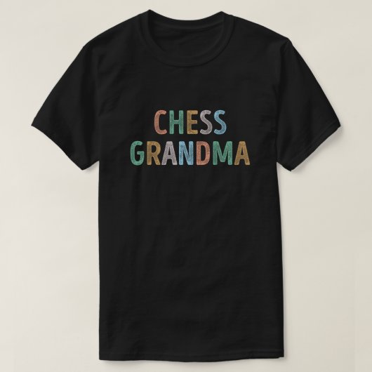 タイポグラフィカラフルチェス祖母 Tシャツ (デザイン正面)