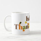 タイポグラフィカラフルハッピーサンクスギビング秋色 コーヒーマグカップ (左)