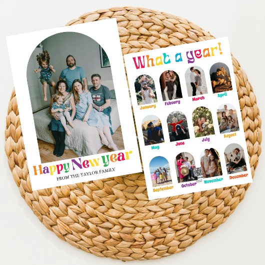 タイポグラフィカラフルハッピーニューイヤー2025写真 シーズンカード