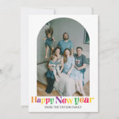 タイポグラフィカラフルハッピーニューイヤー2025写真 シーズンカード (正面)
