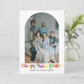 タイポグラフィカラフルハッピーニューイヤー2025写真 シーズンカード (スタンド正面)