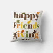 タイポグラフィカラフルハッピーフレンドシップ秋 クッション (裏面)