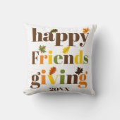 タイポグラフィカラフルハッピーフレンドシップ秋 クッション (正面)