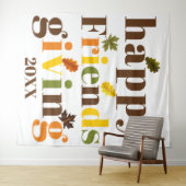 タイポグラフィカラフルハッピーフレンドシップ秋 タペストリー (インサイチュ(横))
