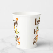 タイポグラフィカラフルハッピーフレンドシップ秋 紙コップ (右)