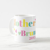 タイポグラフィカラフルピンクマザーズ昼ブランチのエプロン コーヒーマグカップ (正面左)