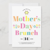 タイポグラフィカラフルマザーズ昼ブランチ招待状 招待状 (正面)