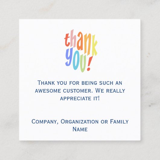 タイポグラフィカラフルー スクエア名刺 (裏面)