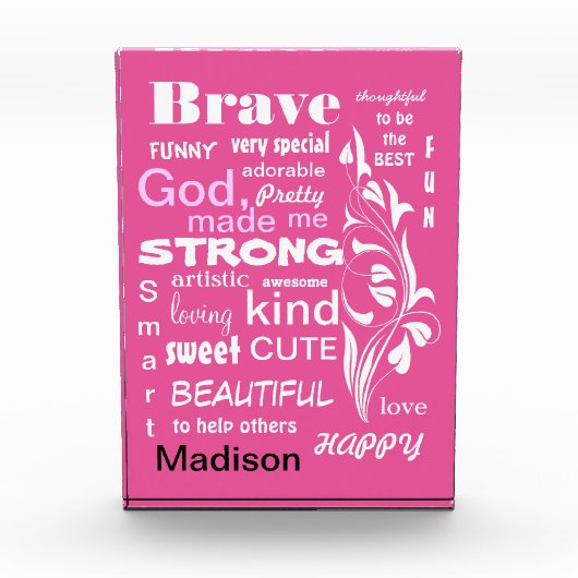 タイポグラフィガール名記述語アートデザイン フォトブロック (正面)