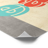 タイポグラフィキッチン食べポスターグレーとベージュ色 ポスター (角)