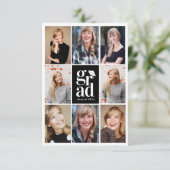 タイポグラフィキャップフォトグリッド卒業 招待状 (スタンド正面)