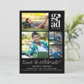 タイポグラフィキャップ写真卒業 招待状 (スタンド正面)