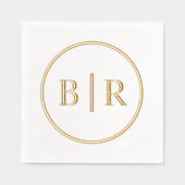 タイポグラフィクラシックシックスタイルモノグラム 箔ナプキン (正面)