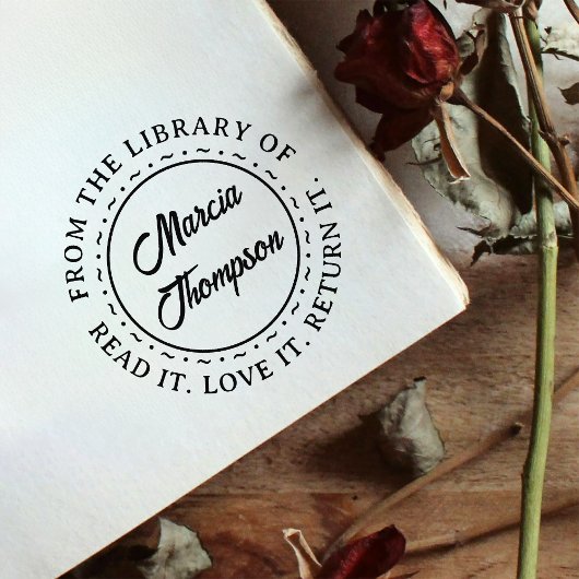 タイポグラフィクラシックスクリプト蔵書票 セルフインキングスタンプ