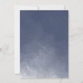 タイポグラフィクラシックネイビーブルースモークスウィート16 招待状 (裏面)