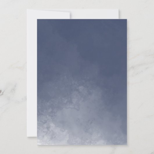 タイポグラフィクラシックネイビーブルースモークスウィート16 招待状 (裏面)