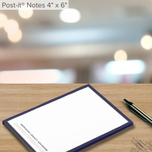 タイポグラフィクラシックネイビーブルーフレーム4x6 ポストイット