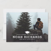 タイポグラフィクラシックハンターグリーン写真卒業 招待状 (正面)