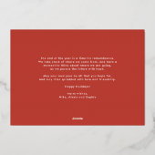 タイポグラフィクラシックフォトコラージュメリークリスマス 箔シーズンカード (裏面)