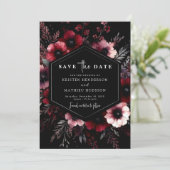 タイポグラフィクラシックブルグンディ結婚ズ セーブザデート (スタンド正面)