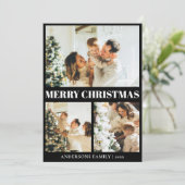 タイポグラフィクラシックメリークリスマスホリデーカード シーズンカード (スタンド正面)