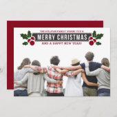 タイポグラフィクラシックラベルメリークリスマスフォト シーズンカード (正面/裏面)