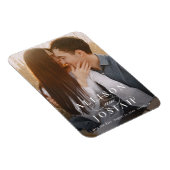 タイポグラフィクラシック写真ウェディング日付を保存 マグネット (右側)