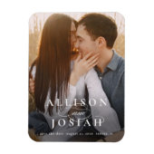 タイポグラフィクラシック写真ウェディング日付を保存 マグネット (縦)