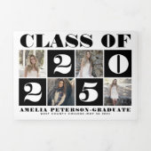 タイポグラフィクラスの2025 photo collage白黒 三つ折り案内状 (カバー)